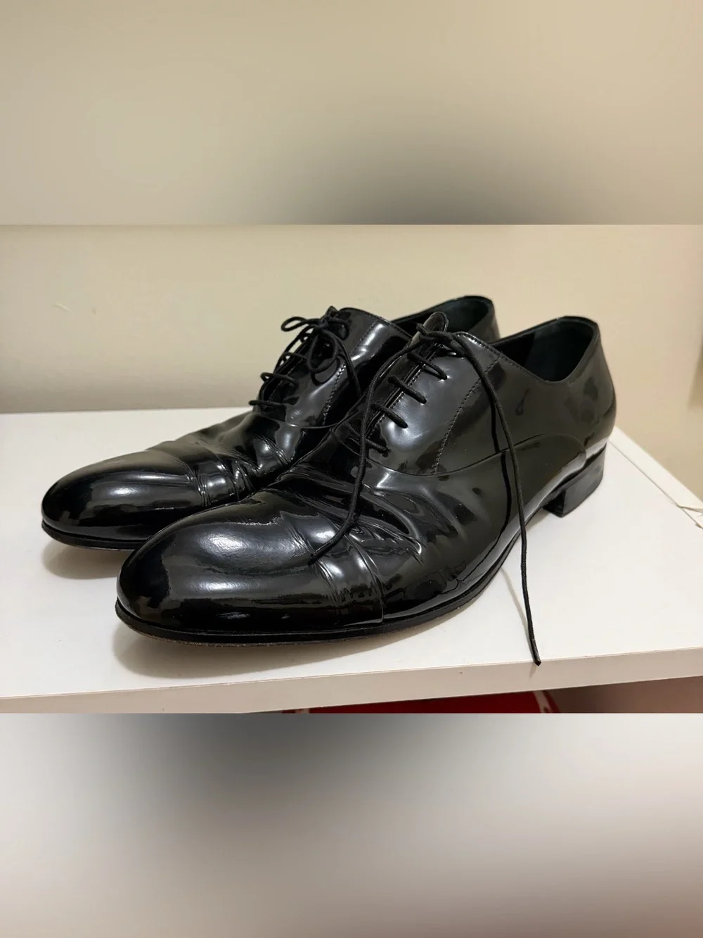 Giorgio Armani Men's Black Leather Lace-Up Oxford Dress Shoes Size 43/10 Italy